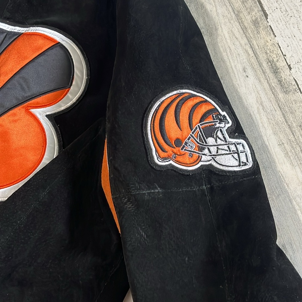 NFL Super Rare Bengals Suede/Leather Jacket Size Large - Picture 6 of 12
